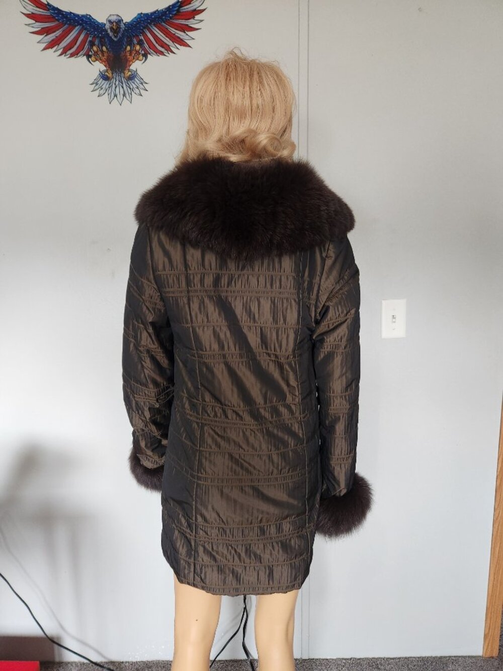 #815 Polyester/fox fur jacket - Picture 2 of 4